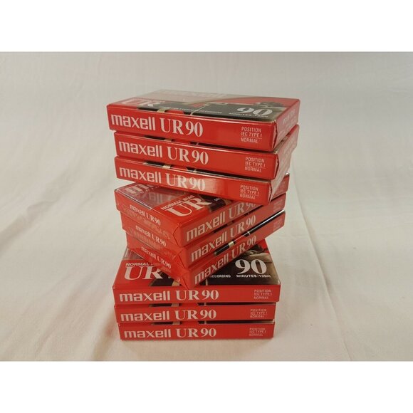 Maxell Audio Cassette Tapes 9 x9 UR 90 Minutes Normal Bias Blank NEW Unopened - Picture 1 of 7
